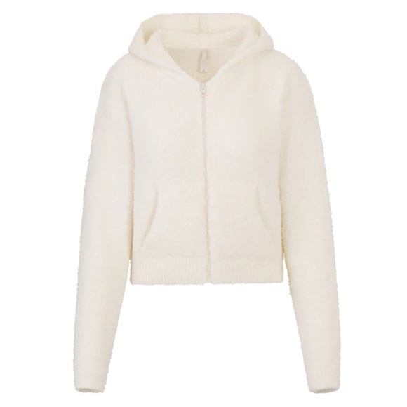 SKIMS Jackets & Blazers - SKIMS Cozy Knit Zip Up Hoodie in Bone